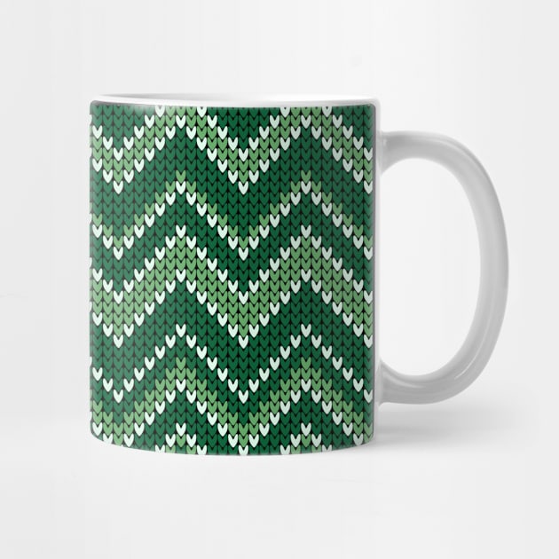 Retro Christmas green chevron knit by Dana Du